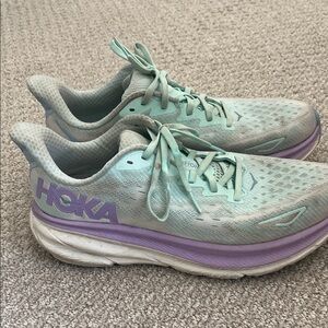 Hoka Women's Athletic Shoes in Mint and Lavender